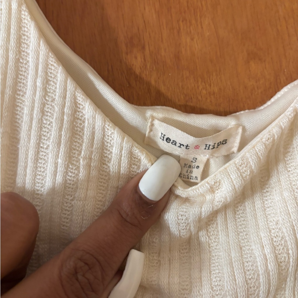 Heart & Hips Ivory Ribbed Mini Dress - Picture 2 of 3